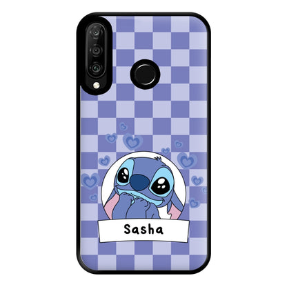 Personalised Cute Blue Alien Phone Case for Huawei P30 Lite