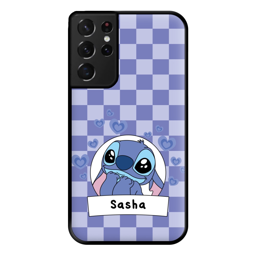 Personalised Cute Blue Alien Phone Case for Galaxy S21 Ultra