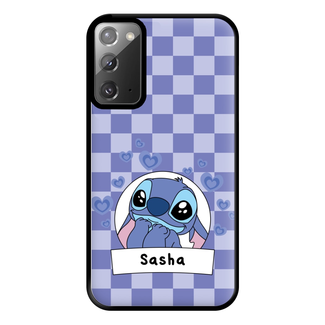 Personalised Cute Blue Alien Phone Case for Galaxy Note 20 Ultra