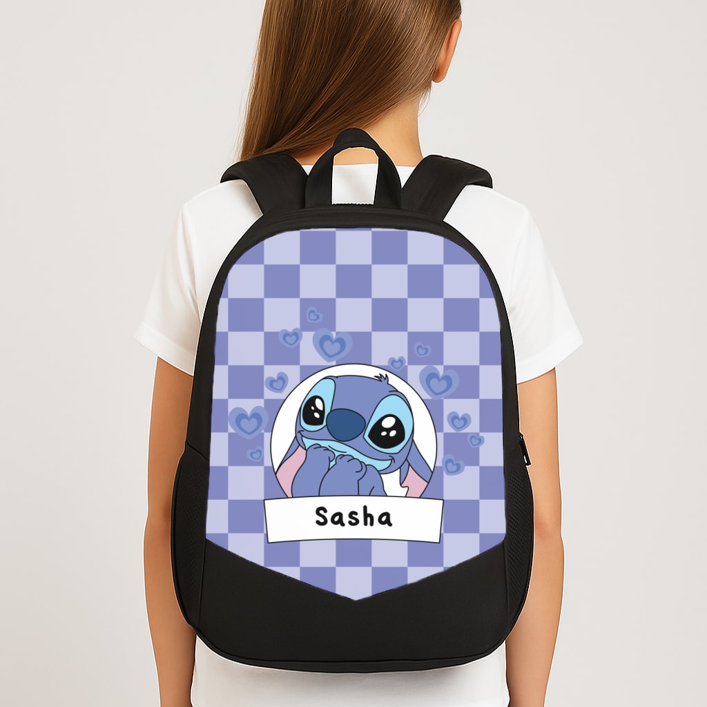 Personalised Cute Blue Alien Backpack