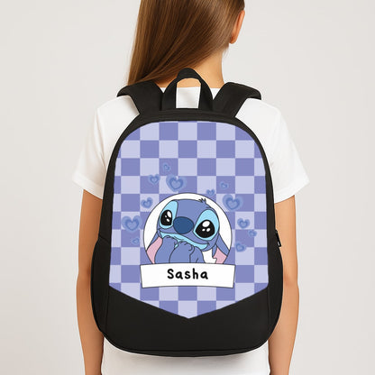 Personalised Cute Blue Alien Backpack