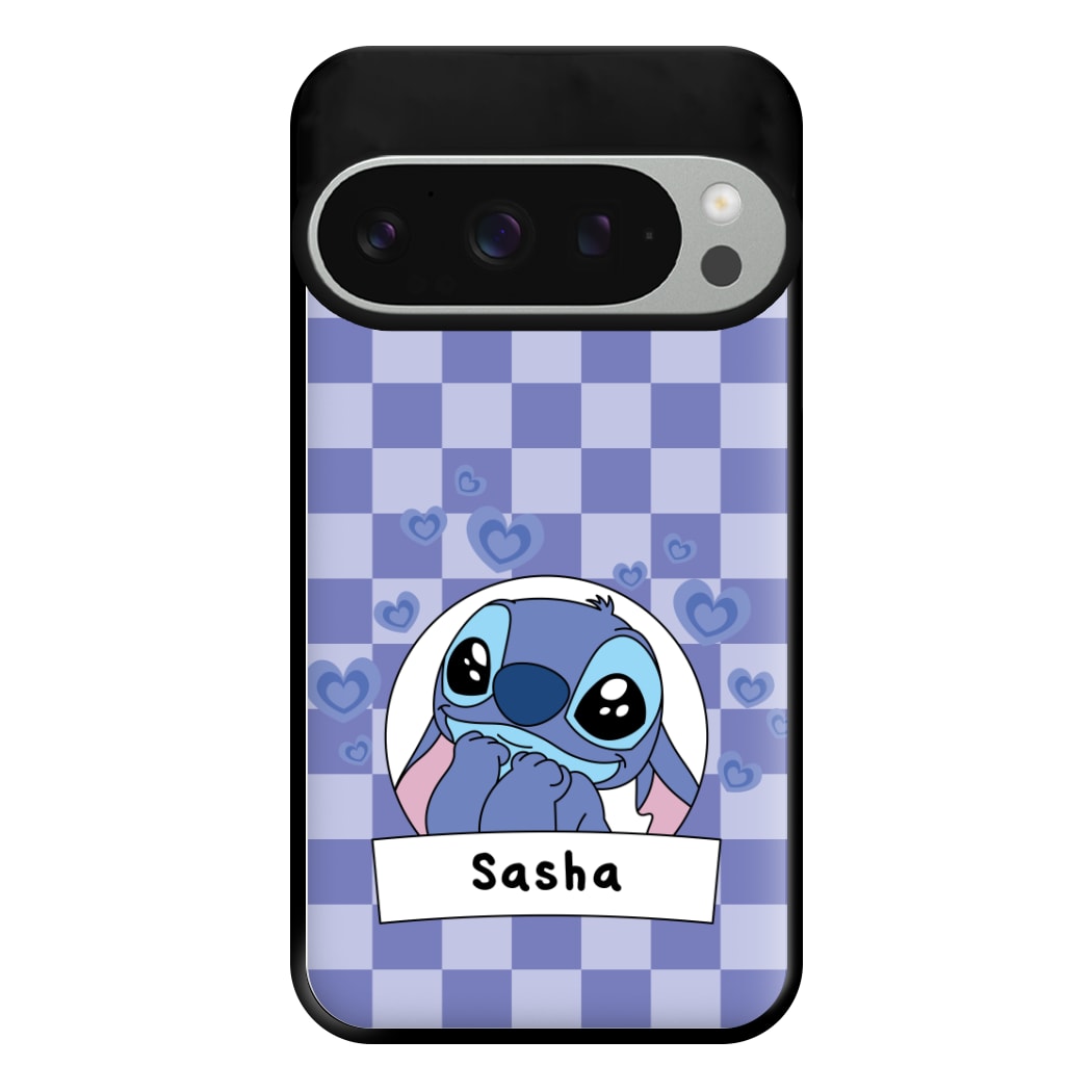 Personalised Cute Blue Alien Phone Case for Google Pixel 9 Pro XL