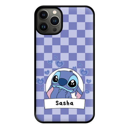 Personalised Cute Blue Alien Phone Case for iPhone 13