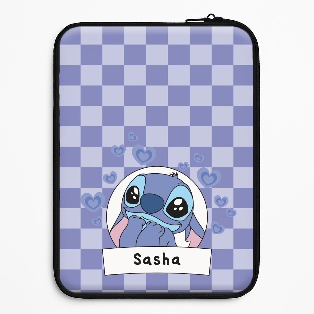 Personalised Cute Blue Alien Laptop Sleeve
