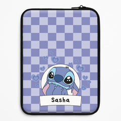 Personalised Cute Blue Alien Laptop Sleeve