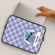 Personalised Cute Blue Alien Laptop Sleeve 2