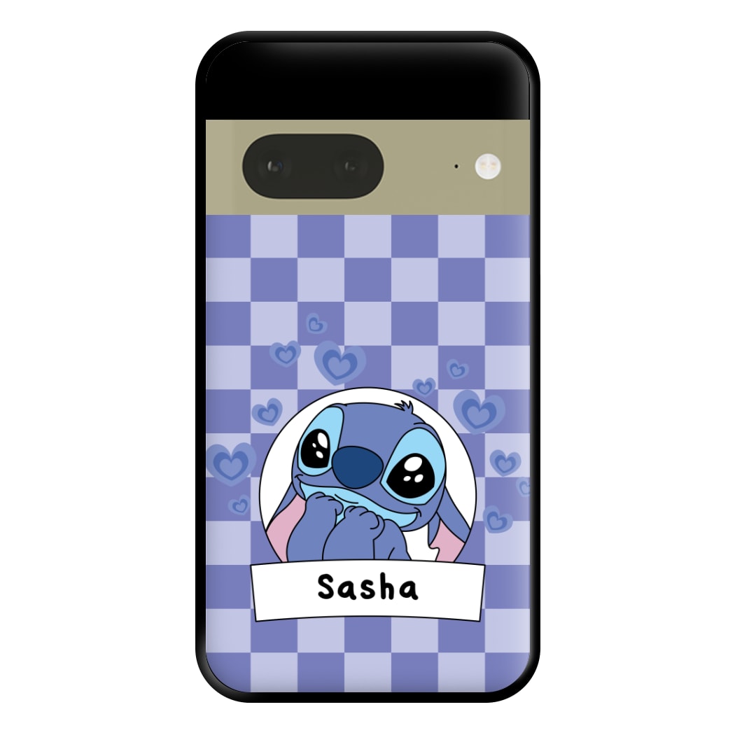 Personalised Cute Blue Alien Phone Case for Google Pixel 7a