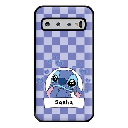 Personalised Cute Blue Alien Phone Case for Galaxy S10 Plus