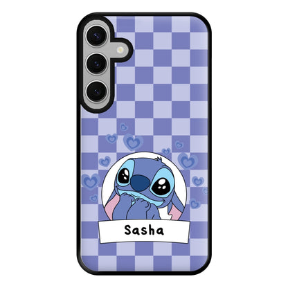 Personalised Cute Blue Alien Phone Case for Galaxy S24FE