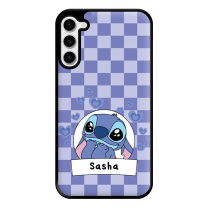 Personalised Cute Blue Alien Phone Case for Galaxy S23 Plus