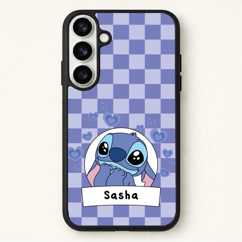 Personalised Cute Blue Alien Phone Case for Galaxy S26 Plus