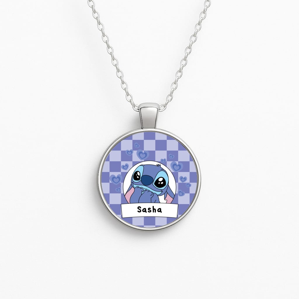 Personalised Cute Blue Alien Necklace