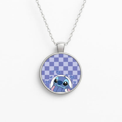 Personalised Cute Blue Alien Circle Necklace