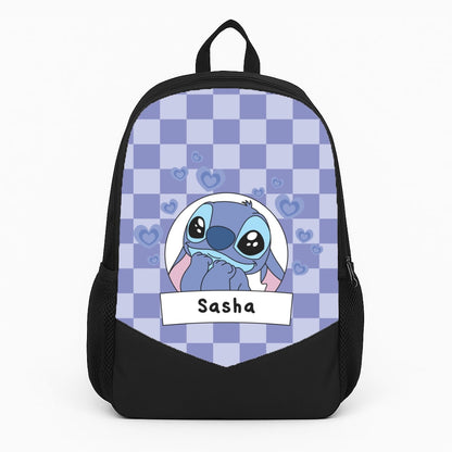 Personalised Cute Blue Alien Backpack