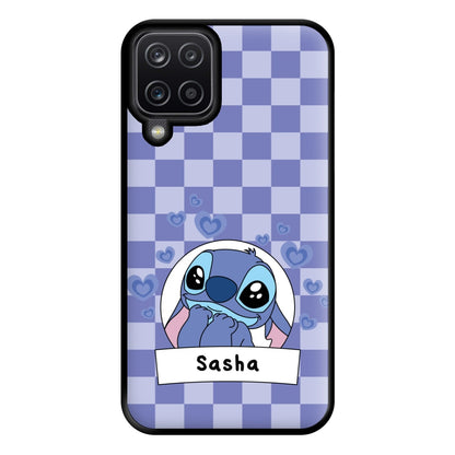 Personalised Cute Blue Alien Phone Case for Galaxy A12