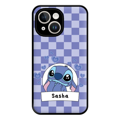 Personalised Cute Blue Alien Phone Case for iPhone 14 Plus