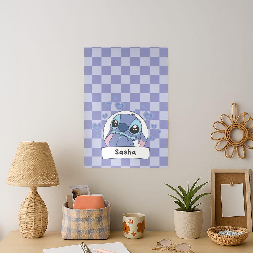 Personalised Cute Blue Alien Art Print