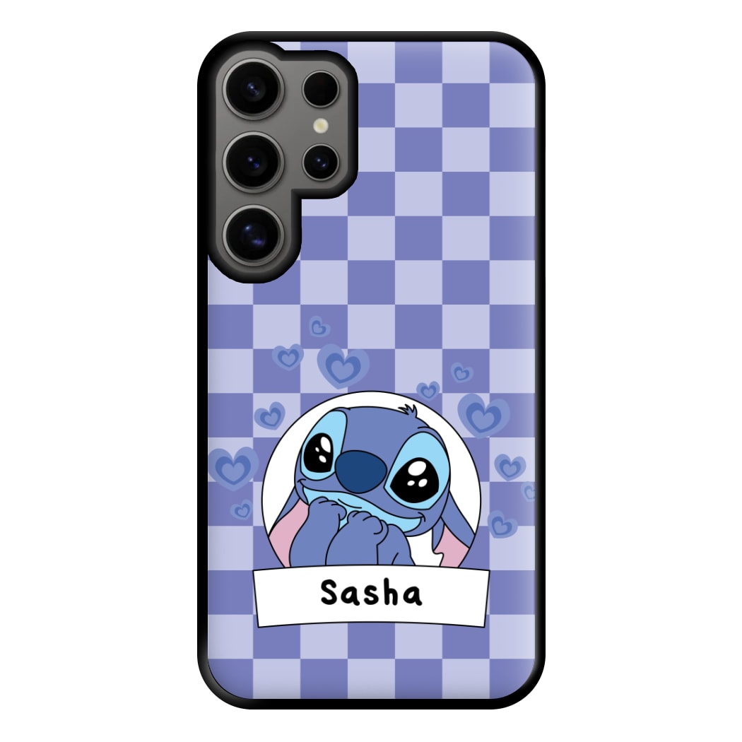 Personalised Cute Blue Alien Phone Case for Galaxy S24 Ultra