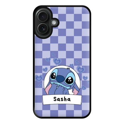 Personalised Cute Blue Alien Phone Case for iPhone 16 Plus