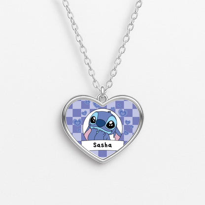 Personalised Cute Blue Alien Necklace