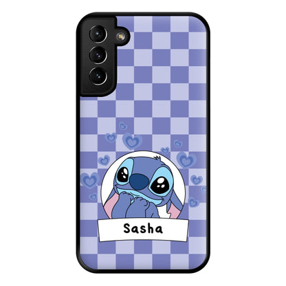 Personalised Cute Blue Alien Phone Case for Galaxy S21 Plus