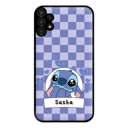 Personalised Cute Blue Alien Phone Case for Galaxy A13