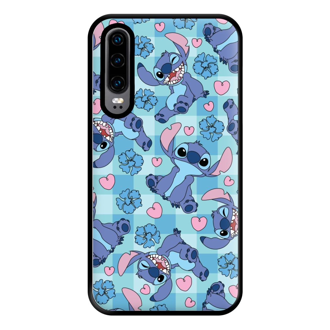 Blue Alien And Hearts Pattern Phone Case for Huawei P30