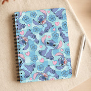 Blue Alien And Hearts Pattern Notebook 3