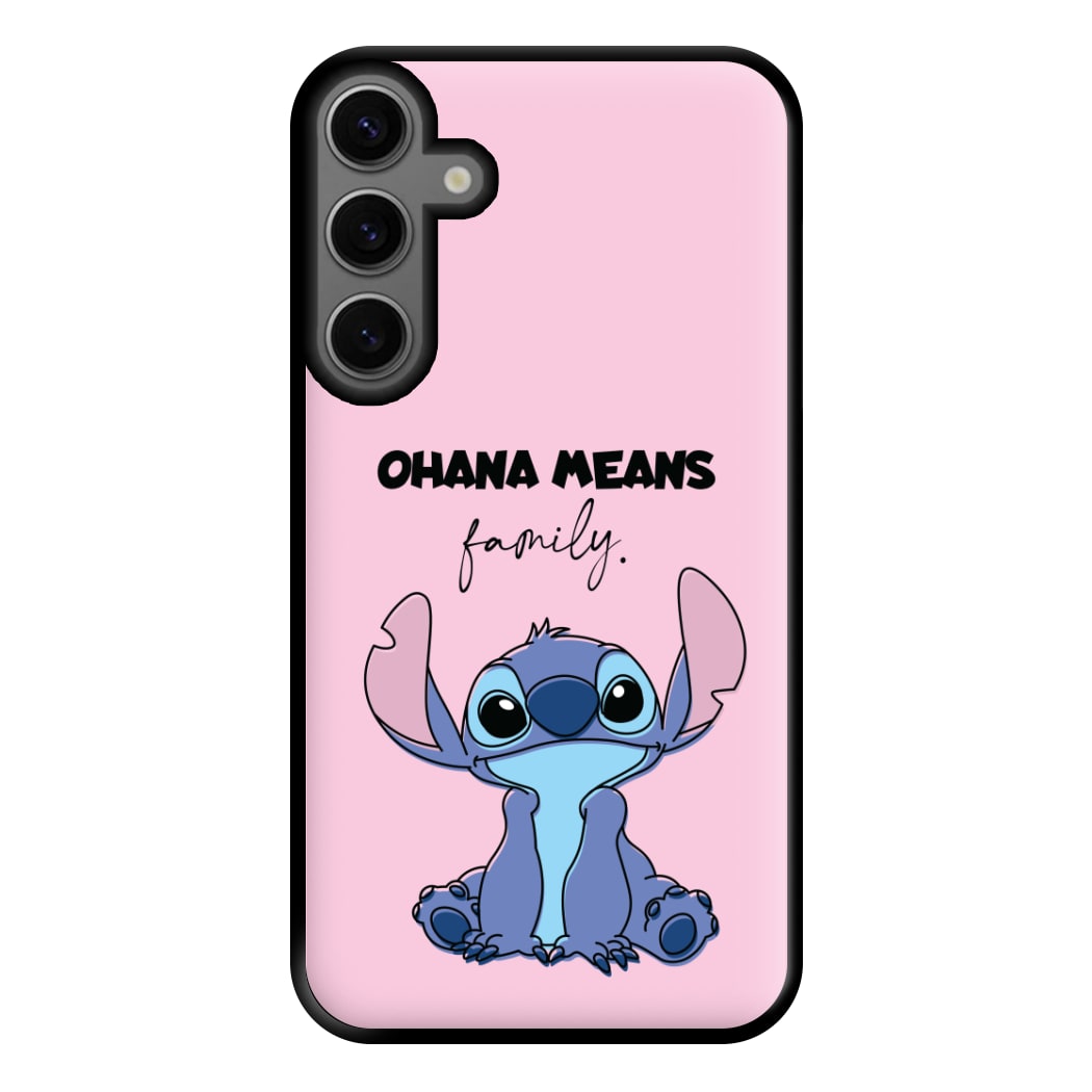 Ohana Means Family Pink Phone Case for Galaxy S23FE