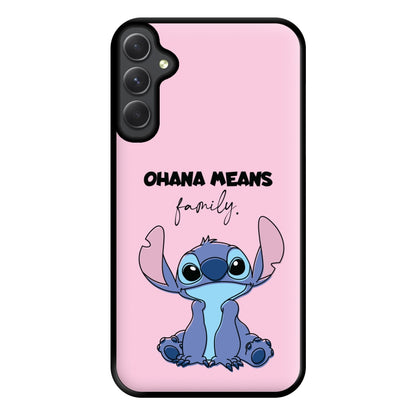 Ohana Means Family Pink Phone Case for Galaxy A54