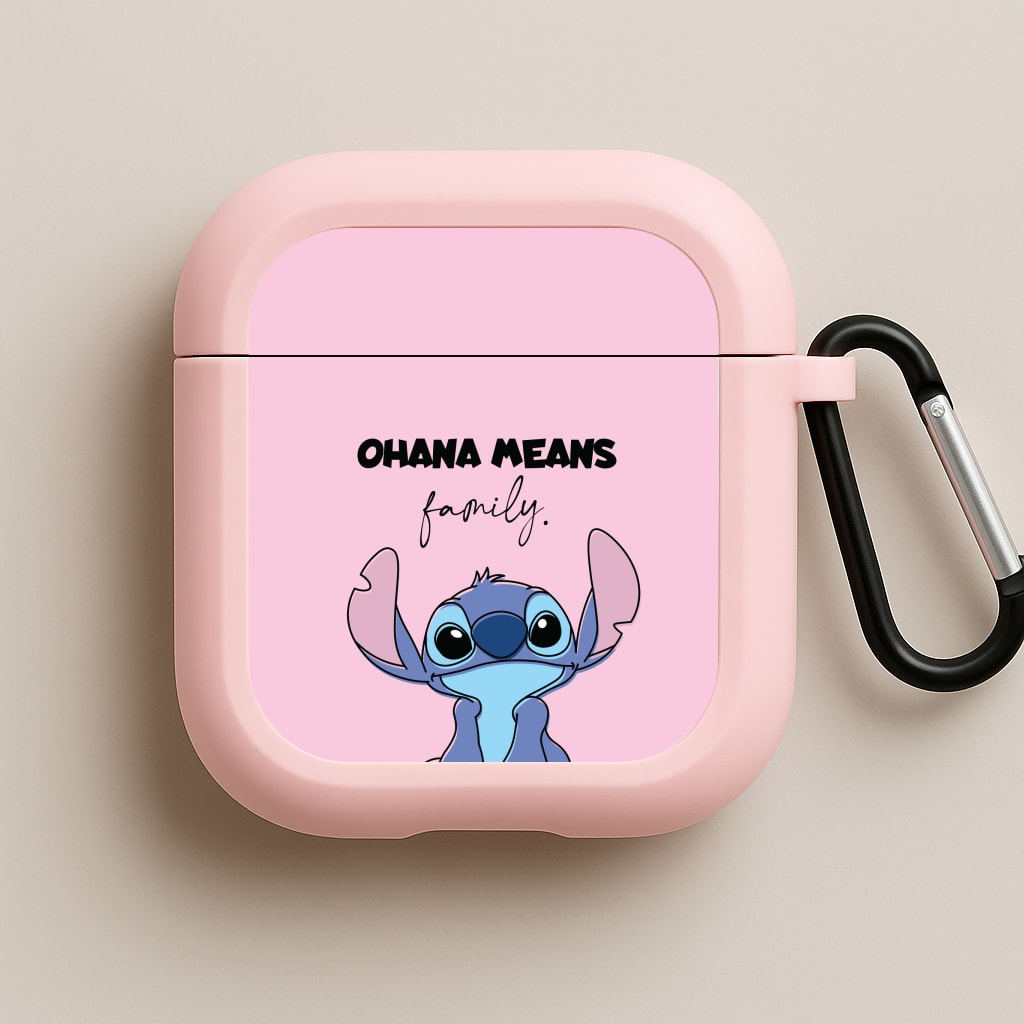 Ohana Means Family Pink Pink AirPods Case
