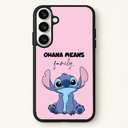 Ohana Means Family Pink Phone Case for Galaxy S26