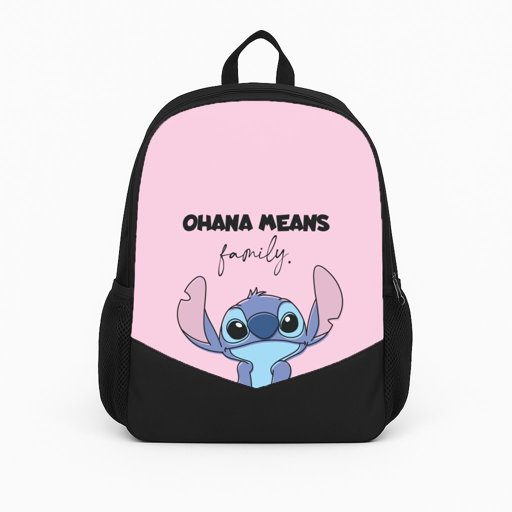 Ohana Means Family Pink Backpack