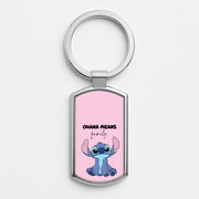 Ohana Means Family Pink Luxury Keyring 1