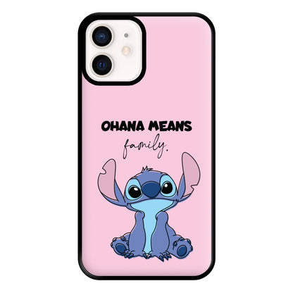 Ohana Means Family Pink Phone Case for iPhone 13 Mini