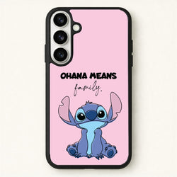 Ohana Means Family Pink Phone Case for Galaxy S26 Plus