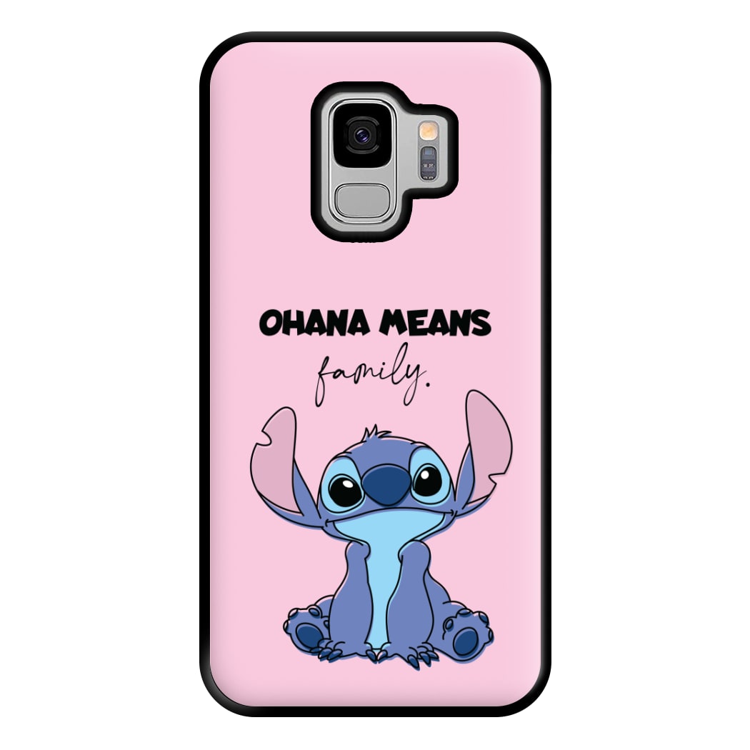 Ohana Means Family Pink Phone Case for Galaxy S9 Plus