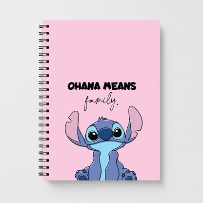Ohana Means Family Pink Notebook
