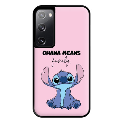 Ohana Means Family Pink Phone Case for Galaxy S20