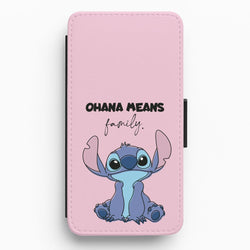 Ohana Means Family Pink Flip / Wallet Phone Case
