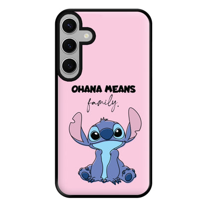 Ohana Means Family Pink Phone Case for Galaxy S24FE