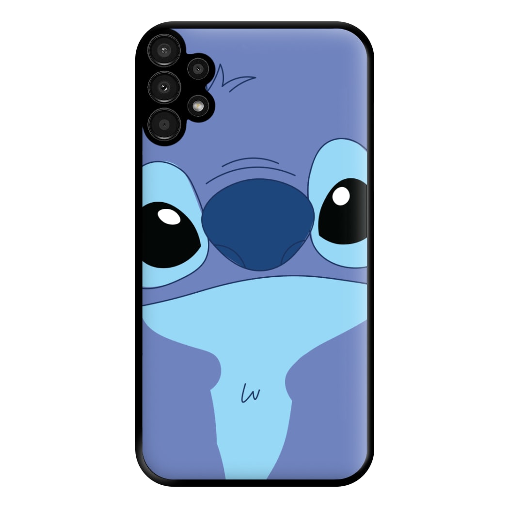 Blue Alien Face Phone Case for Galaxy A13