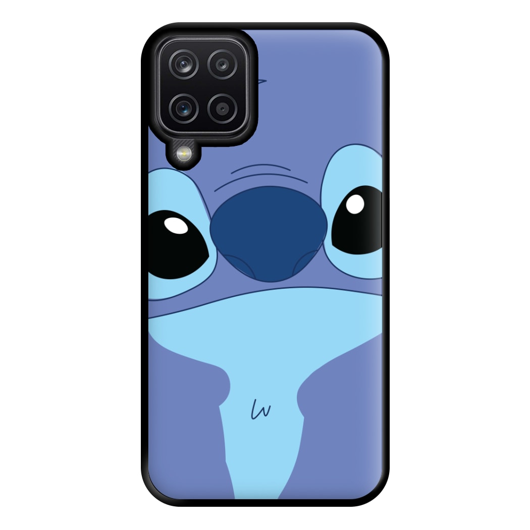 Blue Alien Face Phone Case for Galaxy A12