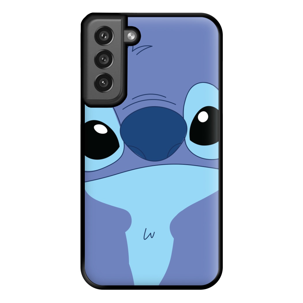 Blue Alien Face Phone Case for Galaxy S21FE