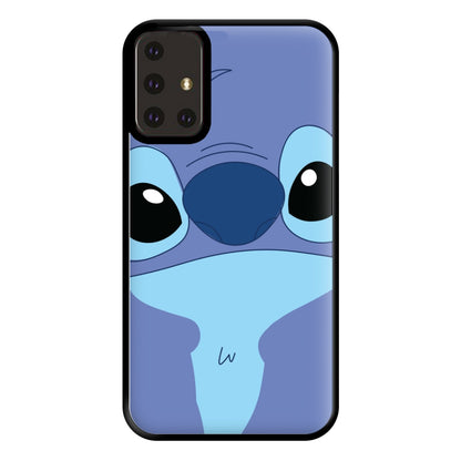 Blue Alien Face Phone Case for Galaxy A71