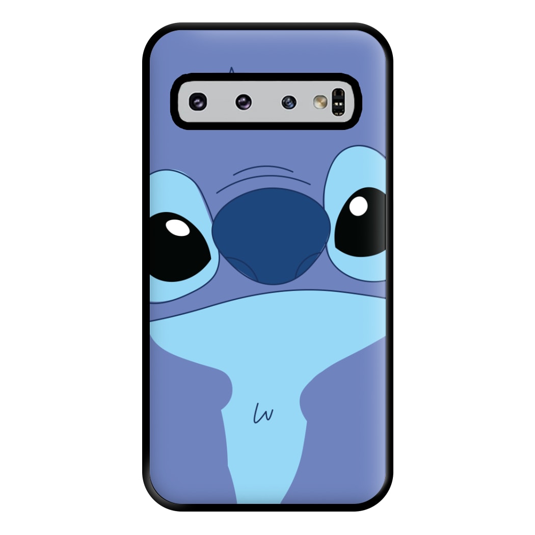 Blue Alien Face Phone Case for Galaxy S10 Plus