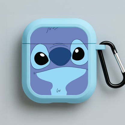 Blue Alien Face Blue AirPods Case