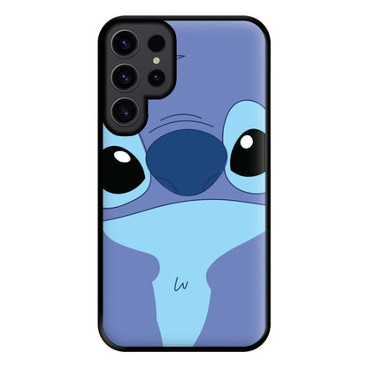 Blue Alien Face Phone Case for Galaxy S23 Ultra