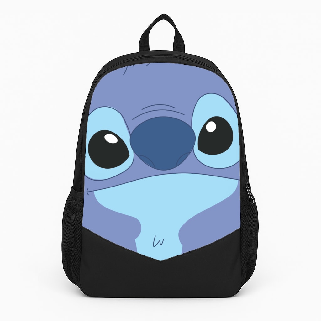 Blue Alien Face Large Backpack