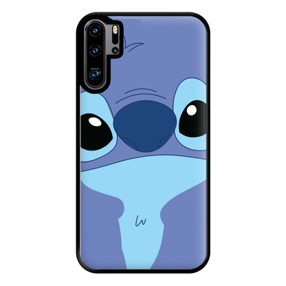 Blue Alien Face Phone Case for Huawei P30 Pro